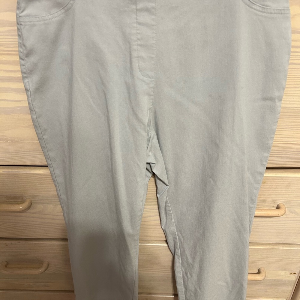 Light Gray Casual Capri Pants